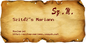 Szitás Mariann névjegykártya