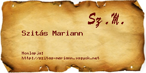 Szitás Mariann névjegykártya